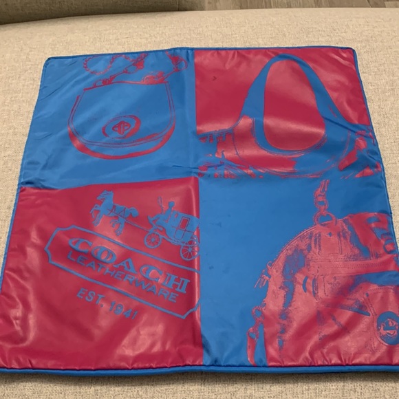 Coach Pillow Cases. Set of two. 17 x 17 inches. Pink/Blue and Purple/Green - Picture 15 of 16